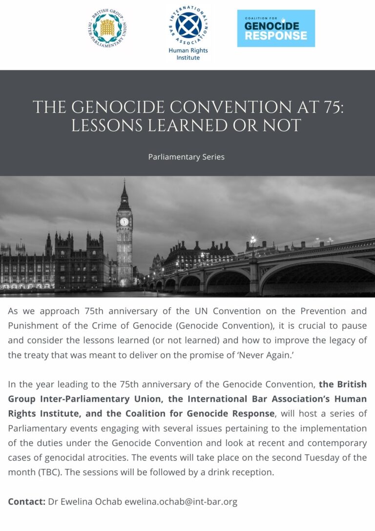 New Parliamentary Series: Genocide Convention At 75: Lessons Learned Or ...